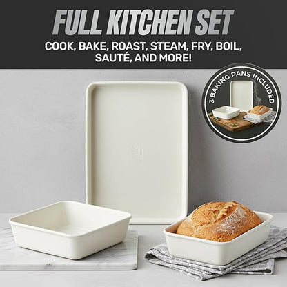 GOTHAM STEEL 20 Pc Ceramic Cookware Set Nonstick, Ceramic Pots and Pans Set Non