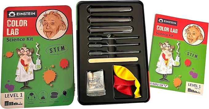 Einstein’s Color LAB Science Kit for Kids. STEM for Boys & Girls Aged 4 and Above. Detailed Picture Guide Included.