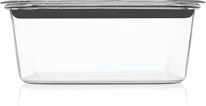 Rubbermaid Brilliance Food Storage Container, Large, 9.6 Cup, Clear 2024351 (Pack of 2)