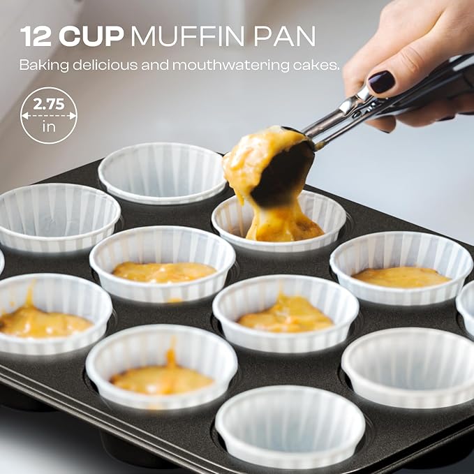 Nonstick Baking Pans Set, 8-Piece Stackable Bakeware Sets, Non-Toxic Oven Pan