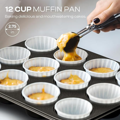 Nonstick Baking Pans Set, 8-Piece Stackable Bakeware Sets, Non-Toxic Oven Pan