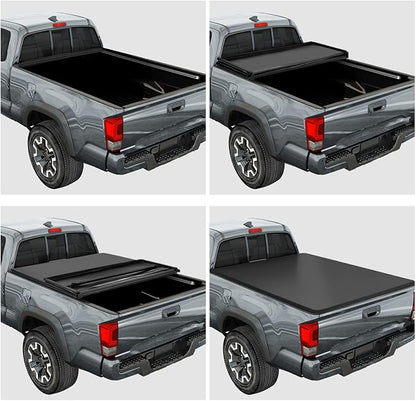 Vinyl Soft Tri-Fold Truck Bed Tonneau Cover Compatible with 99-07 Chevy Silverado/GMC Sierra 6.5Ft Fleetside Bed