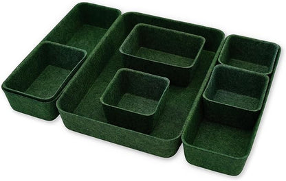 Welaxy Desk drawer organizer bins shallow trays felt storage desktop box