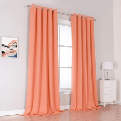 DUALIFE Extra Long 108 Inch Blackout Curtains Solid Grommet Thermal Insulated