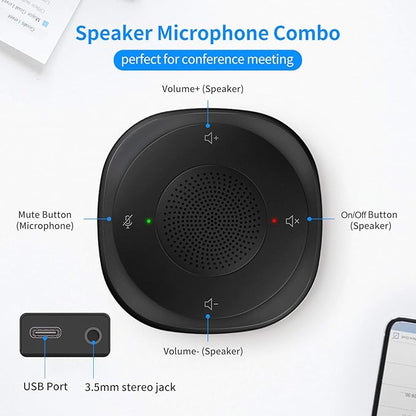 USB Speakerphone Microphone, Conference Speaker Omnidirectional Computer Mic