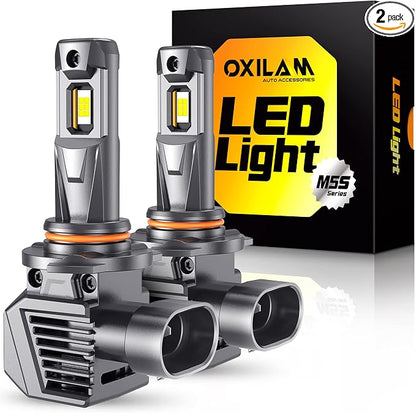 OXILAM 9012 LED Light Bulb, 70,000 Lumens 1300% Brighter 6500K Cool White, Anti-Flicker, 60,000 Hours Lifespan, Plug and Play, IP68, 99% Compatible for Cars Trucks SUVs, Pack of 2
