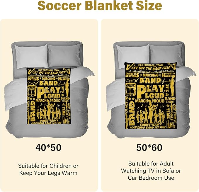 Marching Band Gifts Blanket for Teens, Band Director Gifts for Marching Band Students, Band Flannel Blanket for Men/Women, Rock Band Blanket 50 * 60" Birthday Thanksgiving Gift