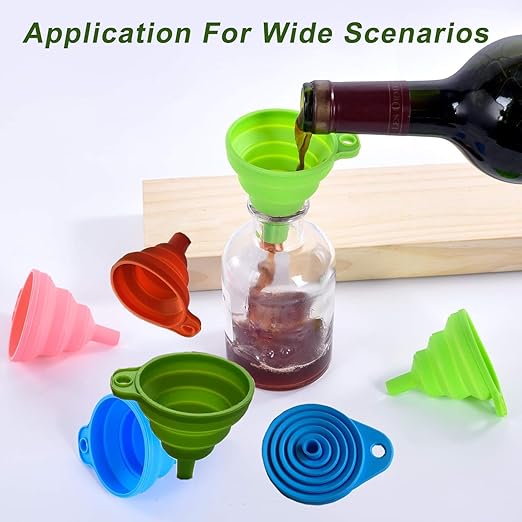 Kitchen Funnel Set of 3, Medium and Large, Kitchen Gadgets Accessories Foldable