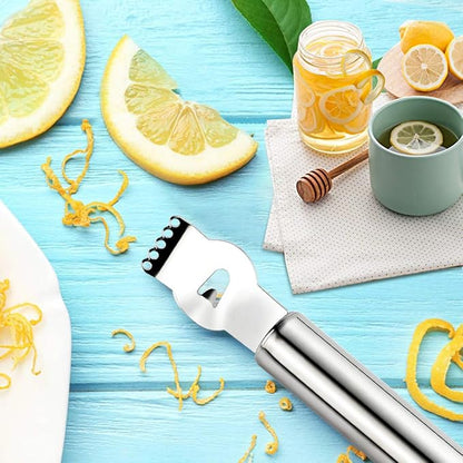 Stainless Steel Lemon Zester Grater, Lemon zester tool,citrus zester tool for Orange Citrus Peeler with Channel Knife