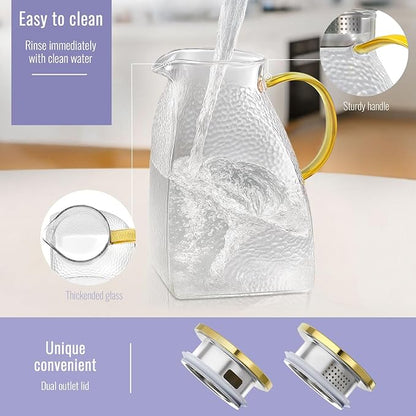 WARMSIMPLE 2 Pack Glass Pitcher