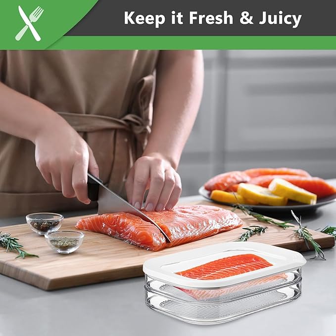 Deli Meat Container for Fridge, Stackable Lunch Meat Container for Refrigerator, Transparent Deli Meats Containers with Lid for Cold Cuts,Salami, Meal Prep Containers, BPA Free, 3pcs