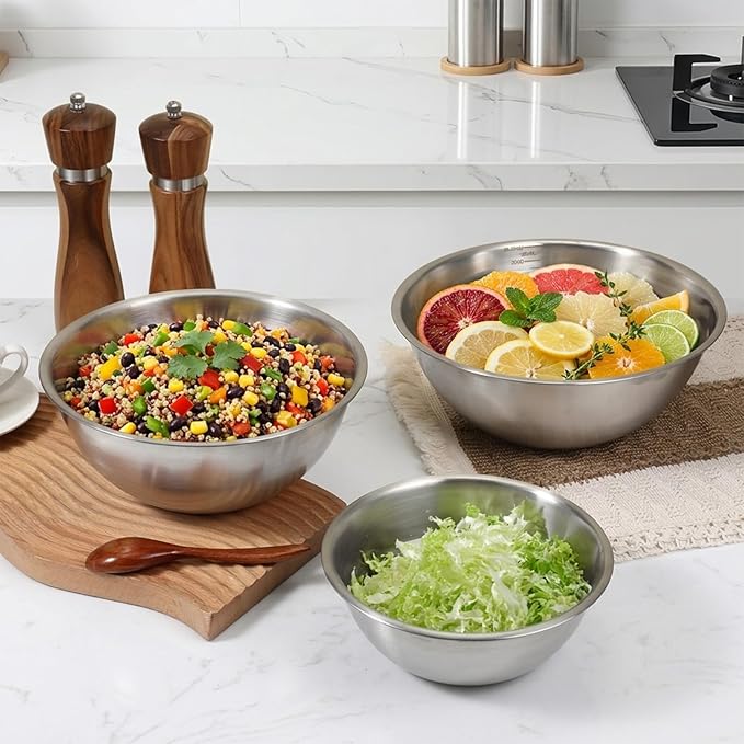 5 Pack Stainless Steel Mixing Bowls