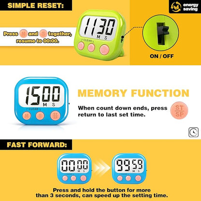 Classroom Timers for Teachers Kids Large Magnetic Digital Timer 4 Pack