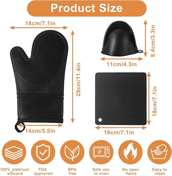 6 Pcs Oven Mitts and Pot Holders Sets
