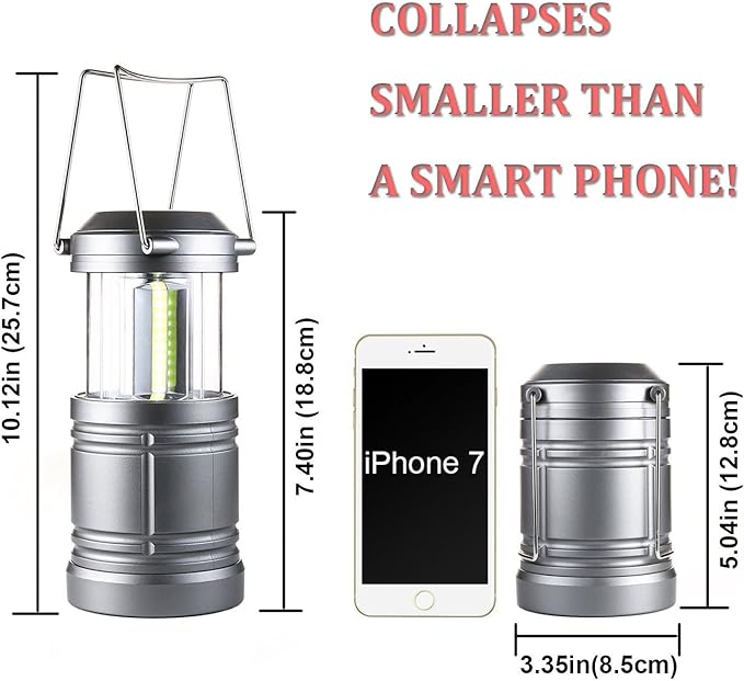 LED Camping Lantern Lights - 500 Lumens Collapsible Camping Lights - Power Outage Lantern Battery Powered for Emergency, Hurricane, Storms, 4 Pack