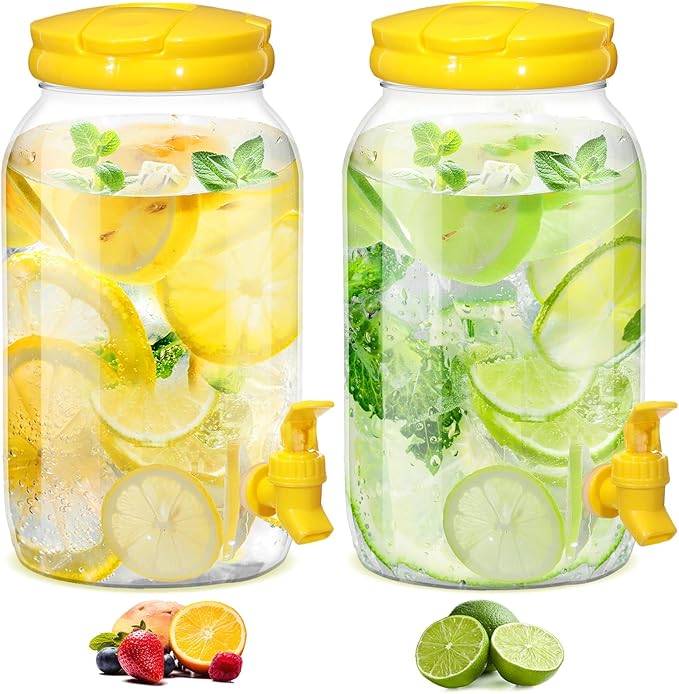 Havawish 2 Pcs 1 Gallon Plastic Beverage Dispenser