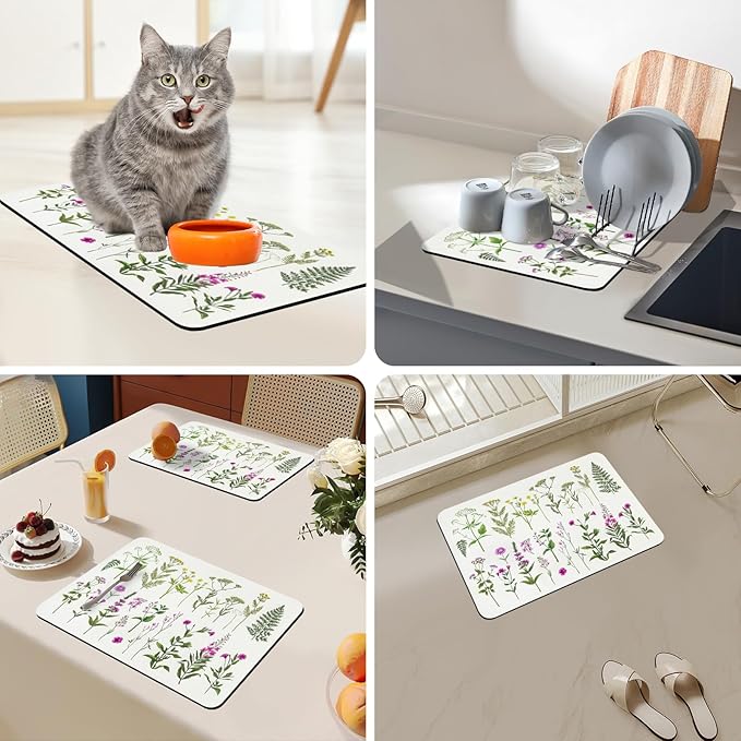 Bloss Kitchen Mat, Coffee Mat 12"x19", Coffee Bar/Maker Mat, Kitchen Counter