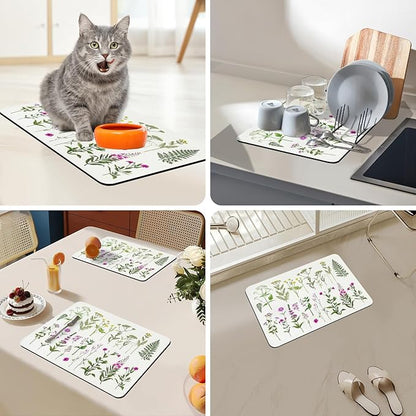 Bloss Kitchen Mat, Coffee Mat 12"x19", Coffee Bar/Maker Mat, Kitchen Counter