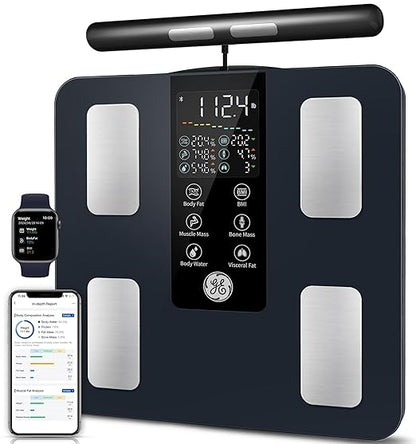 GE Smart Scale for Body Weight: 8-Electrode Digital Bathroom Scale for Weight