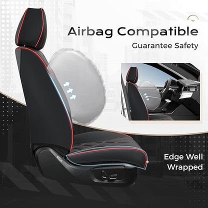 Coverado Car Seat Covers, Front Covers for Cars, Car Seat Cover Front Seats, Car Seat Protector Waterproof, Leather Car Seat Cushion, Universal Interior Covers Seat Protectors for Most Cars Purple