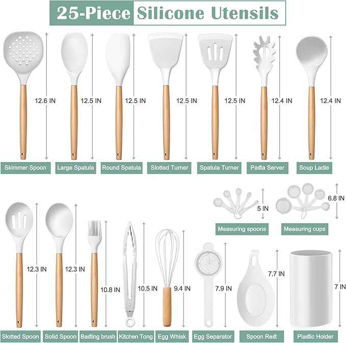 E-far White Cooking Utensils Set