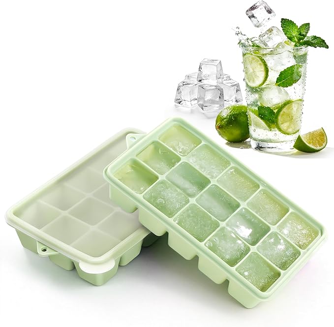 Silicone Ice Cube Tray, 2 Pack Ice Trays