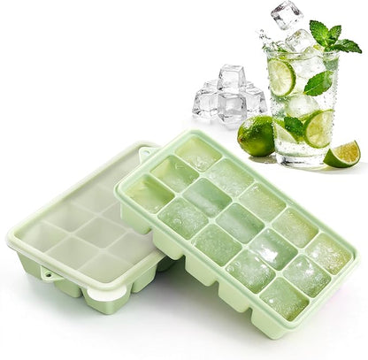 Silicone Ice Cube Tray, 2 Pack Ice Trays