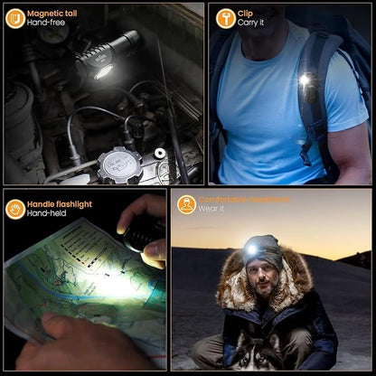 sofirn LED Headlamp Rechargeable, HS10 1100 Lumens Right Angle Flashlight with 90 High CRI LH351D LED, Powerful Lightweight Head Light, IPX8 Waterproof for Adult Camping Hunting Hiking Running