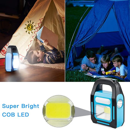 2 Pack Solar Lantern Camping Essentials Accessories Lights, LED Lantern Flashlight for Power Outages, Rechargeable Tent Lights for Emergency, Hurricane, Survival Kits, Operated Lamp