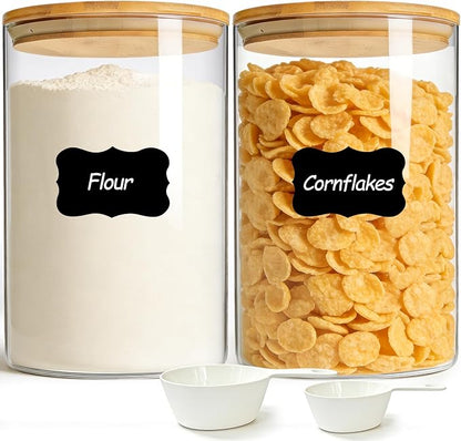 ComSaf 2Pcs Large Glass Storage Containers
