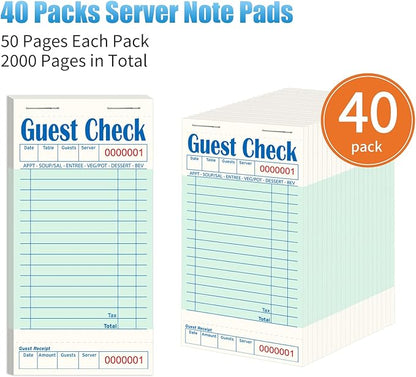40 Pack/2000 Tickets Guest Checks Books