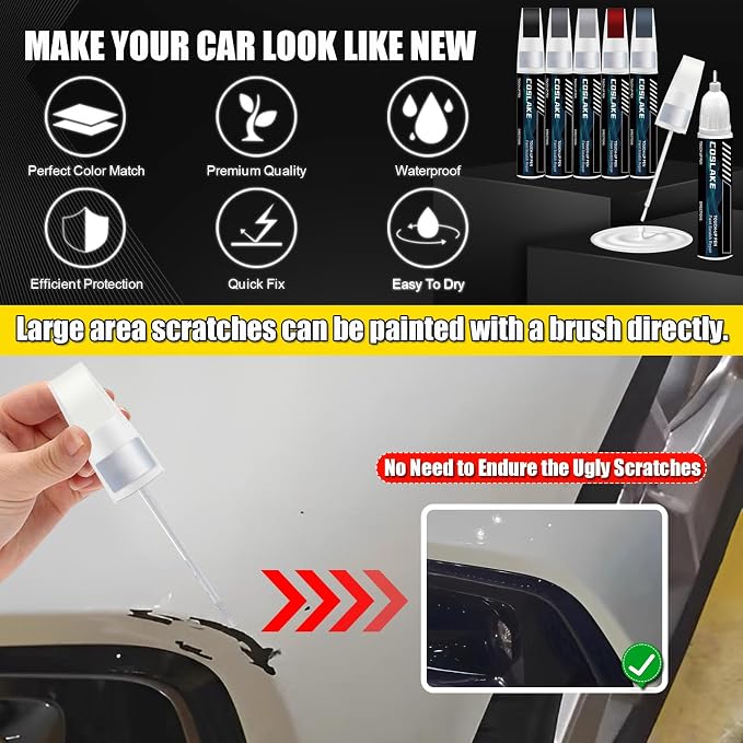 Car Touch Up Paint(Vapor Gray(PAS/WAS)) for Dodge, Car Paint Scratch Repair Kit, Quick & Easy Solution to Repair, Scratch Remover Pen with 2PCS Disposable Micro Applicators