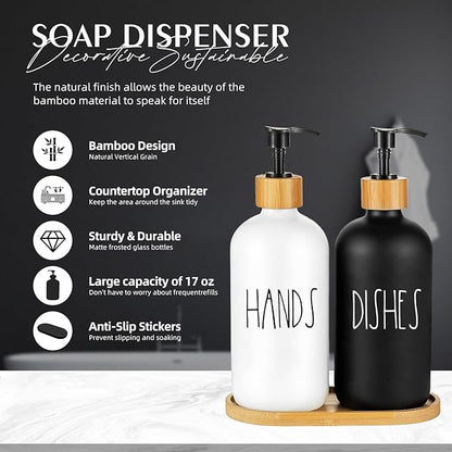 Arktek Glass Soap Dispenser Set