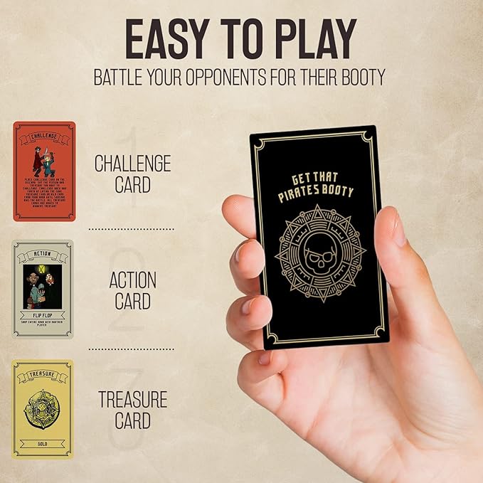 Get That Pirate's Booty Card Game, Fun 2-6 Player Family-Friendly Card Game for Adults, Teens, & Kids a Fun Pirate Themed Game and Good Stocking Stuffers Gift Ideas