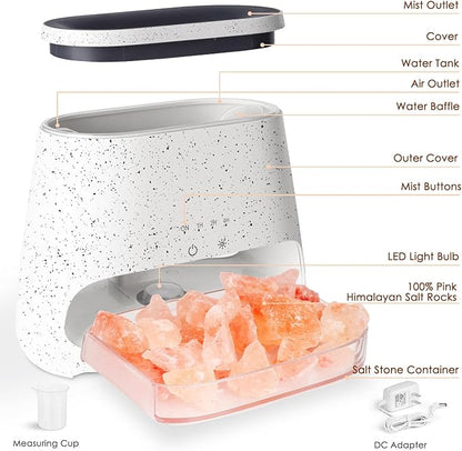 SALKING 2-in-1 Himalayan Salt Lamp & Ultrasonic Essential Oil Diffuser