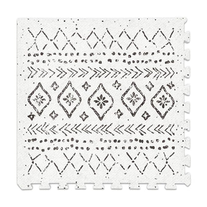 Baby Play Mat for Floor – 4x6ft Boho | Soft Non Toxic Premium EVA Foam Tiles for Tummy Time, Crawling & Playroom – Waterproof Interlocking Floor Mat for Babies & Toddlers by Lillefolk (6 Tiles)
