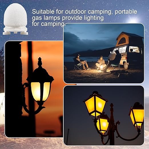4 Pack Gas Mantles for Outdoor Gas Lamps Preformed Gaslight Mantles for Lamp Post, White