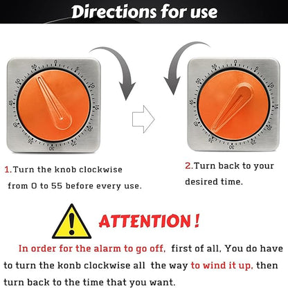Orange Kitchen Timers for Cooking, Chef Cooking Timer Clock