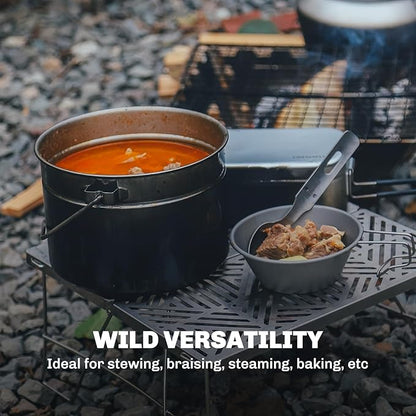 Firemaple Antarcti Stainless Steel Pot - Food Grade SUS304 Camping Pot with Steaming Function - Lightweight and Durable for Outdoor Cooking