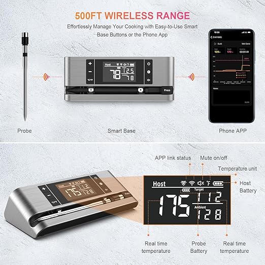Wireless Smart Meat Thermometer
