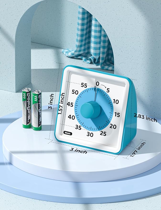 LIORQUE Visual Timer for Kids, 60-Minute Countdown Timers for Classroom Office
