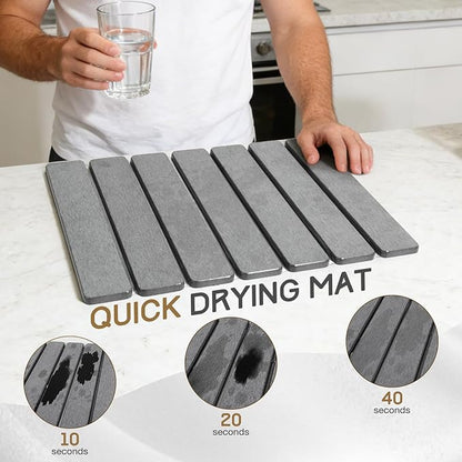 Stone Drying Mat, HQAUT Quick Dry Dish Drying Mat