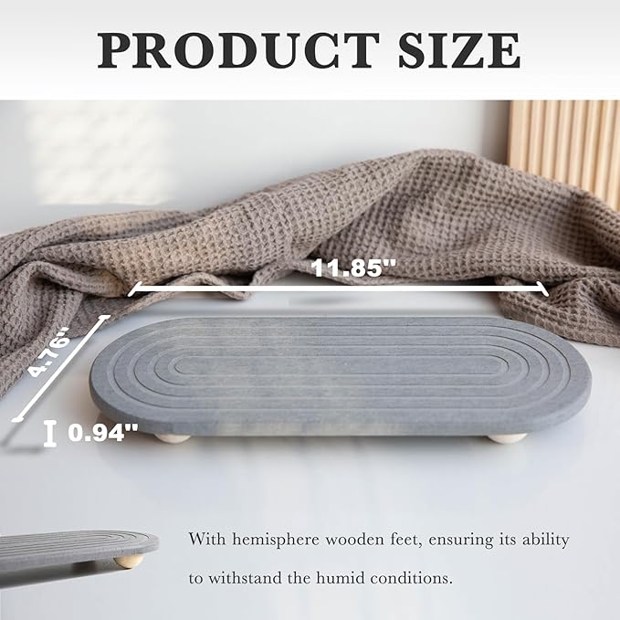 Instant Dry Sink Caddy Organizer – Water Absorbing Stone Tray