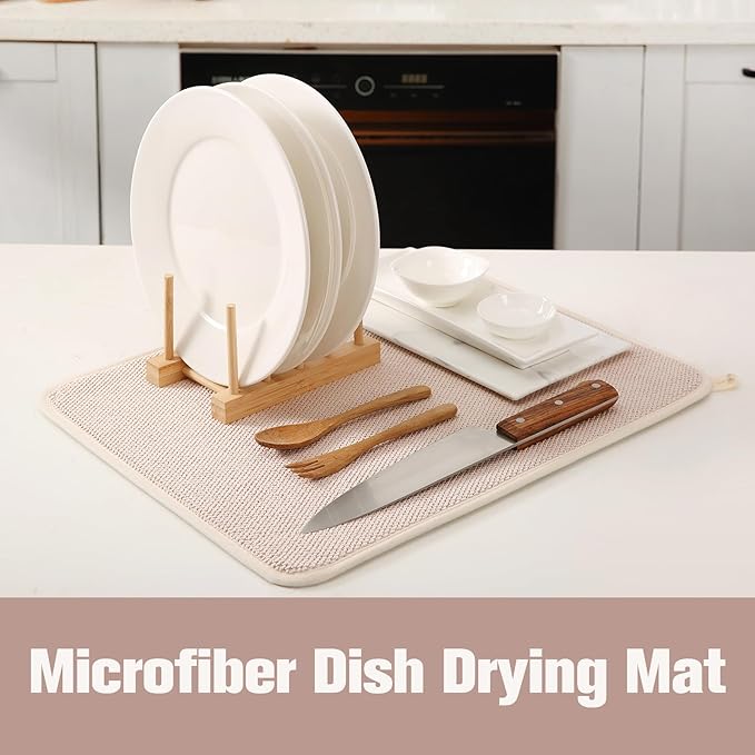 2 Pack Microfiber Dish Drying Mat