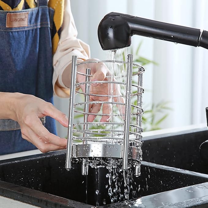 Kitchen Utensil Holder for Kitchen Counter, Stainless Steel Utensil Crocks