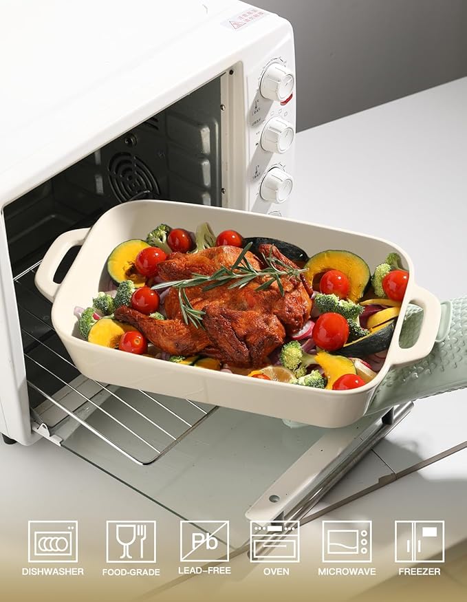Sweejar Ceramic Bakeware Set, 9x13 Rectangular Baking Dish