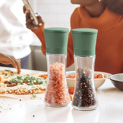 VEVOK CHEF Green Salt and Pepper Grinder Mill Set Stainless Steel Pepper Shaker