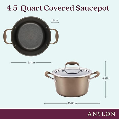 Anolon Advanced Home Hard-Anodized Nonstick Tapered Sauce Pan/Saucepot
