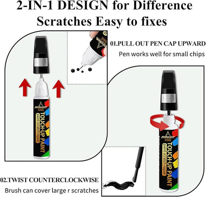 Pyrite Silver Metallic(LB7S/D5/K2) Touch Up Paint For Volkswagen Exact Match-Chips and Nicks 2 in 1 Car Paint Pen Scratch Rapair for Atlas/Beetle/CC/EOS/Golf/GTI/Jetta/Passat/Tiguan