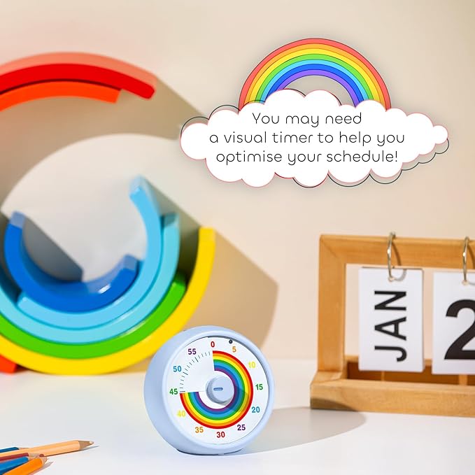 Visual Timer for Kids, 60-Minute Countdown Timer for Classroom Office Kitchen